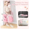 2 in 1 baby wipstoeltje draagbaar wipstoeltje met in 3 standen verstelbare rugleuning en afneembare stoffen zitting roze 6