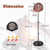 2 in 1 basketbalring verstelbare hoogte 130 180 cm met dartbord dubbelzijdig backboard 6 darts binnen/buiten voor kinderen 2