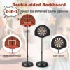 2 in 1 basketbalring verstelbare hoogte 130 180 cm met dartbord dubbelzijdig backboard 6 darts binnen/buiten voor kinderen 5