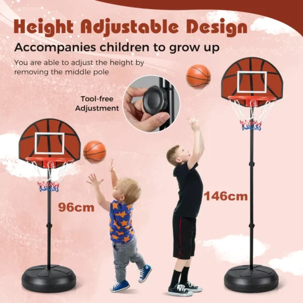 2 in 1 basketbalring verstelbare hoogte 130 180 cm met dartbord dubbelzijdig backboard 6 darts binnen/buiten voor kinderen 6
