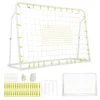 2 in 1 buiten voetbaldoel 187 x 122,5 cm met rebound net verstelbare hoek stevig metalen frame voetbaltraining voor kinderen 6+ wit 1