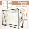 2 in 1 buiten voetbaldoel 187 x 122,5 cm met rebound net verstelbare hoek stevig metalen frame voetbaltraining voor kinderen 6+ zwart 3