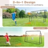 2 in 1 buiten voetbaldoel 187 x 122,5 cm met rebound net verstelbare hoek stevig metalen frame voetbaltraining voor kinderen 6+ zwart 5