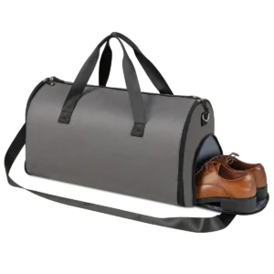 2 in 1 handbagagetas en kledinghangtas 50 liter waterdichte reistas kledingtas van pu handbagagetas donkergrijs 1