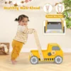 2 in 1 hout loopwagen loophulp met multi activiteitencentrum en werkbank babywalker loopwagen voor kinderen vanaf 1 jaar geel 6