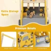 2 in 1 hout loopwagen loophulp met multi activiteitencentrum en werkbank babywalker loopwagen voor kinderen vanaf 1 jaar geel 7