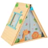 2 in 1 kinderspeelhuis met klimstenen houten speelhuis klimdriehoek 115 x 77 x 100 cm 2