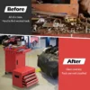 2 in 1 mobiele gereedschapswagen met 8 schuifladen en slot en haken afneembare gereedschapskast metaal op wielen (rood) 6