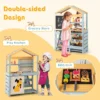 2 in 1 modderkeuken voor kinderen buiten houten kinderkeuken met tas & manden plank speelkeuken met verwijderbare gootsteen 5