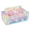 2 in 1 opklapbare sofa voor kinderen/sofa om te bouwen tot chaise longue/afneembare hoes van flanelstof en vrolijke patronen/van zacht pluche 2