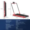 2 in 1 opvouwbare loopband 2,25hp onder bureau loopband met app & afstandsbediening telefoonhouder led display rood 2