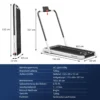 2 in 1 opvouwbare loopband 2,25hp onder bureau loopband met app & afstandsbediening telefoonhouder led display wit 2