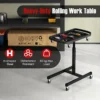 2 in 1 rollend gereedschapsplateau in hoogte verstelbare werktafel rollende gereedschapswagen voor monteur 60 kg capaciteit 6