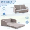 2 in 1 textielen flanellen kinderbedbank met brede rug omvormbare kinderstoel met afneembare & wasbare hoes voor 18 36 maanden 3