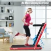 2 in 1 walking pad & loopband app gecontroleerd bluetooth led display 1 12 km/u incl. telefoonhouder en treadmill inklapbaar rood 5