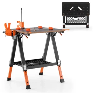 2 in 1 werktafel inklapbaar werkbank met 8 instelbare hoogtes draagbare werktafel tot 454 kg belastbaar voor garage werkplaats 1