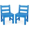 2 kinderstoelen voor binnen en buiten weerbestendig kinderstoelen met rugleuning voor school kinderdagverblijf en tuin blauw 1