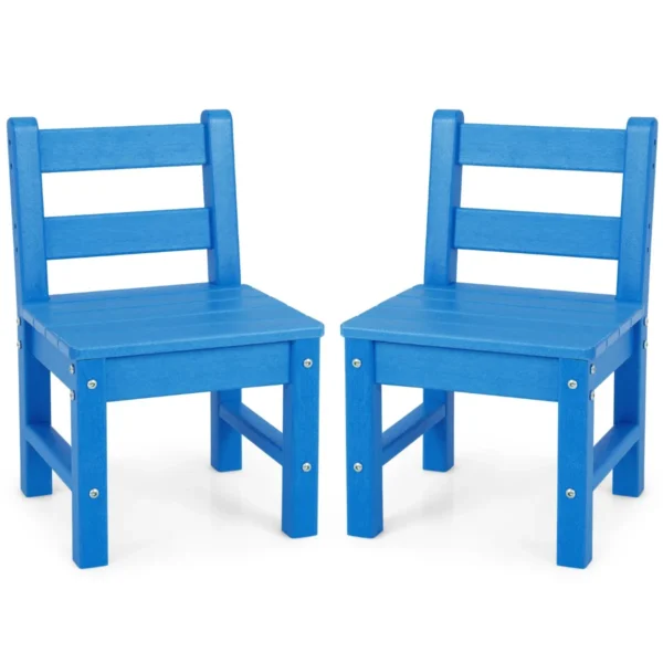 2 kinderstoelen voor binnen en buiten weerbestendig kinderstoelen met rugleuning voor school kinderdagverblijf en tuin blauw 1