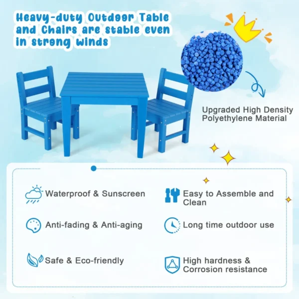 2 kinderstoelen voor binnen en buiten weerbestendig kinderstoelen met rugleuning voor school kinderdagverblijf en tuin blauw 4