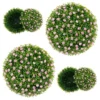 2 kunst vormsnoeibollen 37 cm met roze bloemen kunstplanten in ballen om op te hangen of te staan decoratieve tuinbollen voor binnen buiten 1