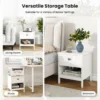 2 laags bijzettafel met lade houten bijzettafel met open opbergplank nachtkastje compacte salontafel voor de woonkamer wit 5