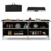 2 laags opvouwbare kampeertafel picknicktafel van aluminium met ruim blad draagtas totale belasting 120 kg 206 x 38 x 83 cm 1