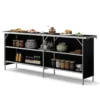 2 laags opvouwbare kampeertafel picknicktafel van aluminium met ruim blad draagtas totale belasting 120 kg 206 x 38 x 83 cm 2