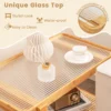 2 niveau bamboe bijzettafel glazen blad pe rotan plank bank bijzettafel nachtkastje compacte salontafel voor slaapkamer woonkamer 4