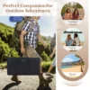 2 pack opvouwbare campingtafel uitschuifbare lichtgewicht picknicktafel met houtnerf tafelblad aluminium frame draagtas 7