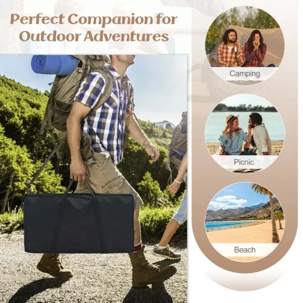 2 pack opvouwbare campingtafel uitschuifbare lichtgewicht picknicktafel met houtnerf tafelblad aluminium frame draagtas 7