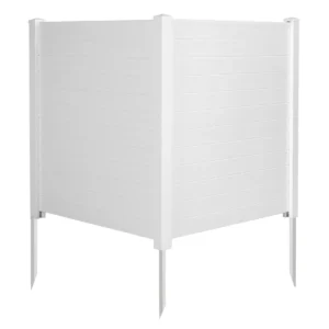 2 pak buiten picket hek pvc privacy omheining panelen met 3 cuspidal voet staken uitbreidende & vrijstaande decoratieve omheining 1