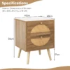 2 rotan nachtkastjes met 2 laden bijzettafel in bohemian stijl met massief houten poten compacte houten salontafel 3