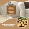 2 rotan nachtkastjes met 2 laden bijzettafel in bohemian stijl met massief houten poten compacte houten salontafel 5