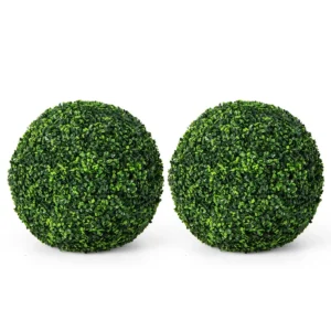 2 stuks buxusbol 48 cm uv bestendig kunstplant decoratieve bolplanten voor huis tuin bruiloft donkergroen 1