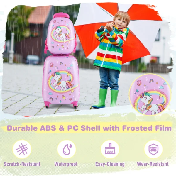 2 stuks handbagage op wielen set rollende hardkoffer en rugzak draagbare en lichtgewicht rollende kofferset kindertrolley kofferset 4
