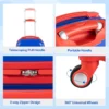 2 stuks kinderkoffer set koffer en rugzak set harde koffers met wielen en intrekbaar handvat blauw 4
