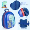 2 stuks kinderkoffer set koffer en rugzak set harde koffers met wielen en intrekbaar handvat blauw 6