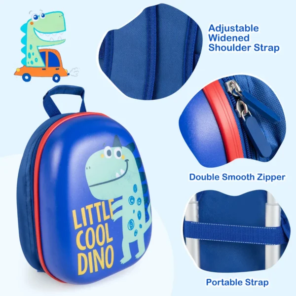 2 stuks kinderkoffer set koffer en rugzak set harde koffers met wielen en intrekbaar handvat blauw 6