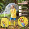 2 stuks kinderkoffer set koffer en rugzak set harde koffers met wielen en intrekbaar handvat geel 3