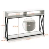 2 tier console tafel sofa tafel met open plank 120 x 23 x 79 cm zwart + wit 4