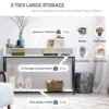 2 tier console tafel sofa tafel met open plank 120 x 23 x 79 cm zwart + wit 5