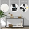 2 tier console tafel sofa tafel met open plank 120 x 23 x 79 cm zwart + wit 7