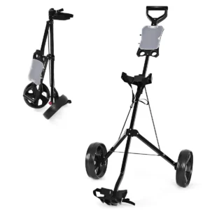 2 wiel golftrolley opvouwbare golftrolley met scorebord golf duwkar golfcaddy zwart 1