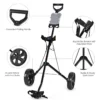 2 wiel golftrolley opvouwbare golftrolley met scorebord golf duwkar golfcaddy zwart 7