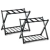 2 x bagagerek standaard dubbel laagse bagagehouder met schoenplank opvouwbare bagagerek houder zwart 1
