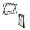 2 x bagagerek standaard dubbel laagse bagagehouder met schoenplank opvouwbare bagagerek houder zwart 2