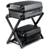 2 x bagagerek standaard dubbel laagse bagagehouder met schoenplank opvouwbare bagagerek houder zwart 7