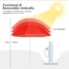 2 zits campingstoel met parasol koeltas bekerhouder en zijzak inklapbare visstoel met draagtas vouwstoel klapstoel voor kamperen (rood) 4