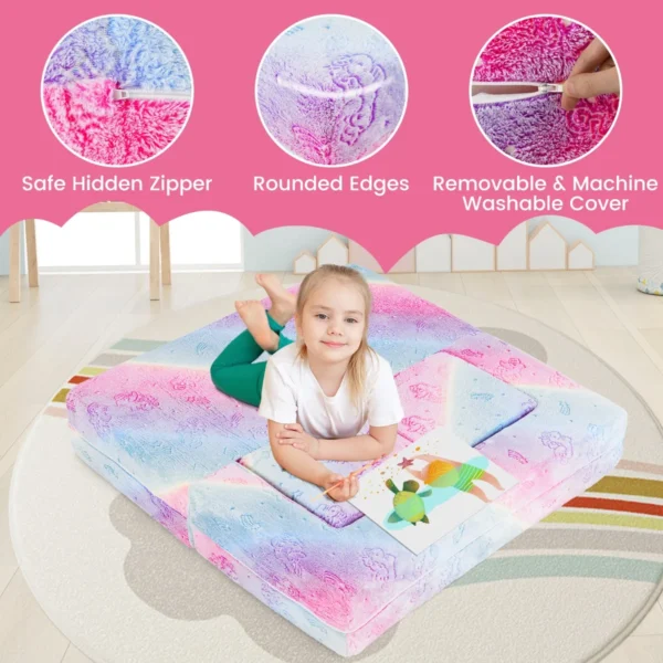 2 zits speelbank voor kinderen glow in the dark modulaire bank 3 in 1 opvouwbare bank machinewasbare molton hoes roze 7