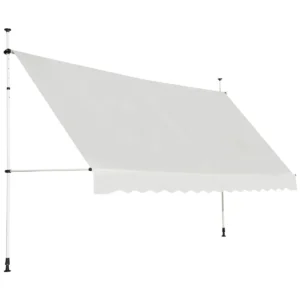 200cm oprolbaar zonnescherm met zwengel in hoogte verstelbaar van 200 300cm aluminium en uv bestendig oxford doek 1